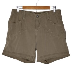 Kuhl Women's Olive Green Snap Button Mid-Rise Hiking Shorts Sz 10